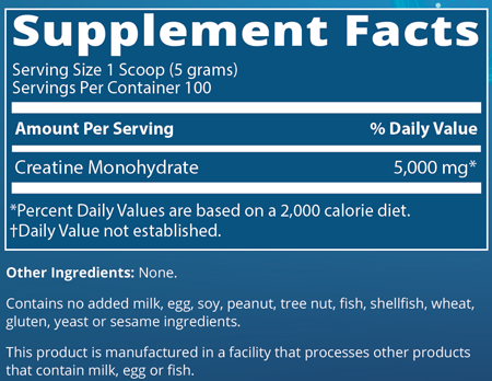 Creatine Monohydrate 100 Servings