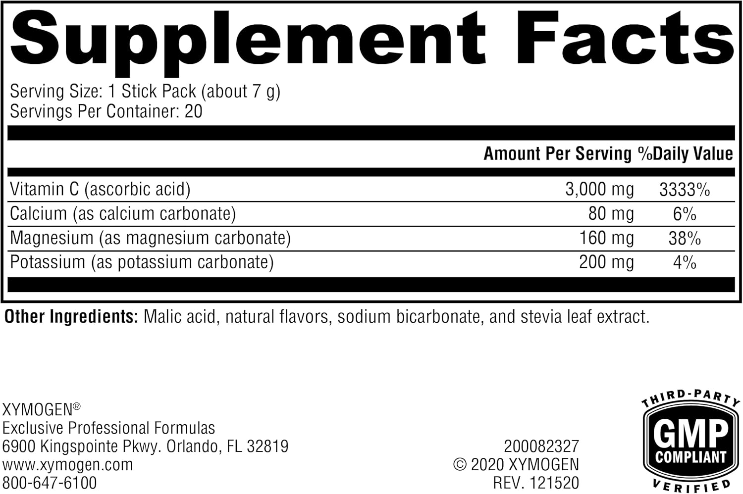 Buffered C Powder Fruit Punch 20 Servings