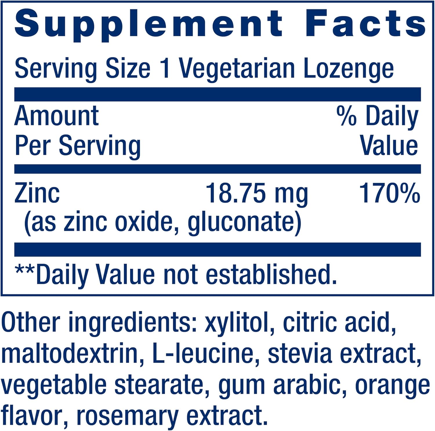 Zinc Lozenges Citrus-Orange Flavor 60 Lozenges