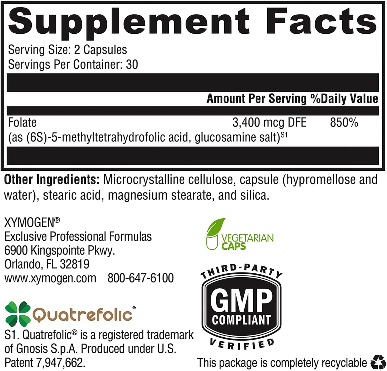 5-MTHF 60 Capsules