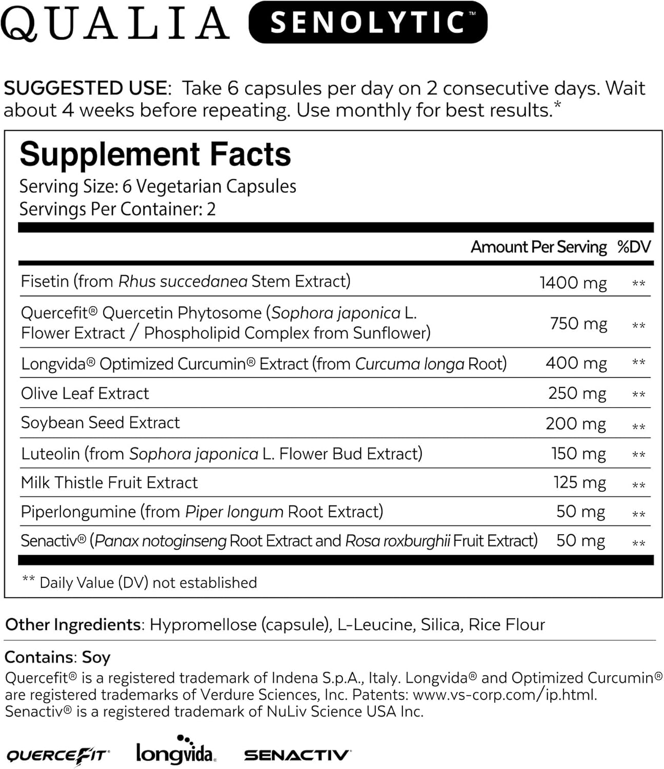 Qualia Senolytic 12 Capsules