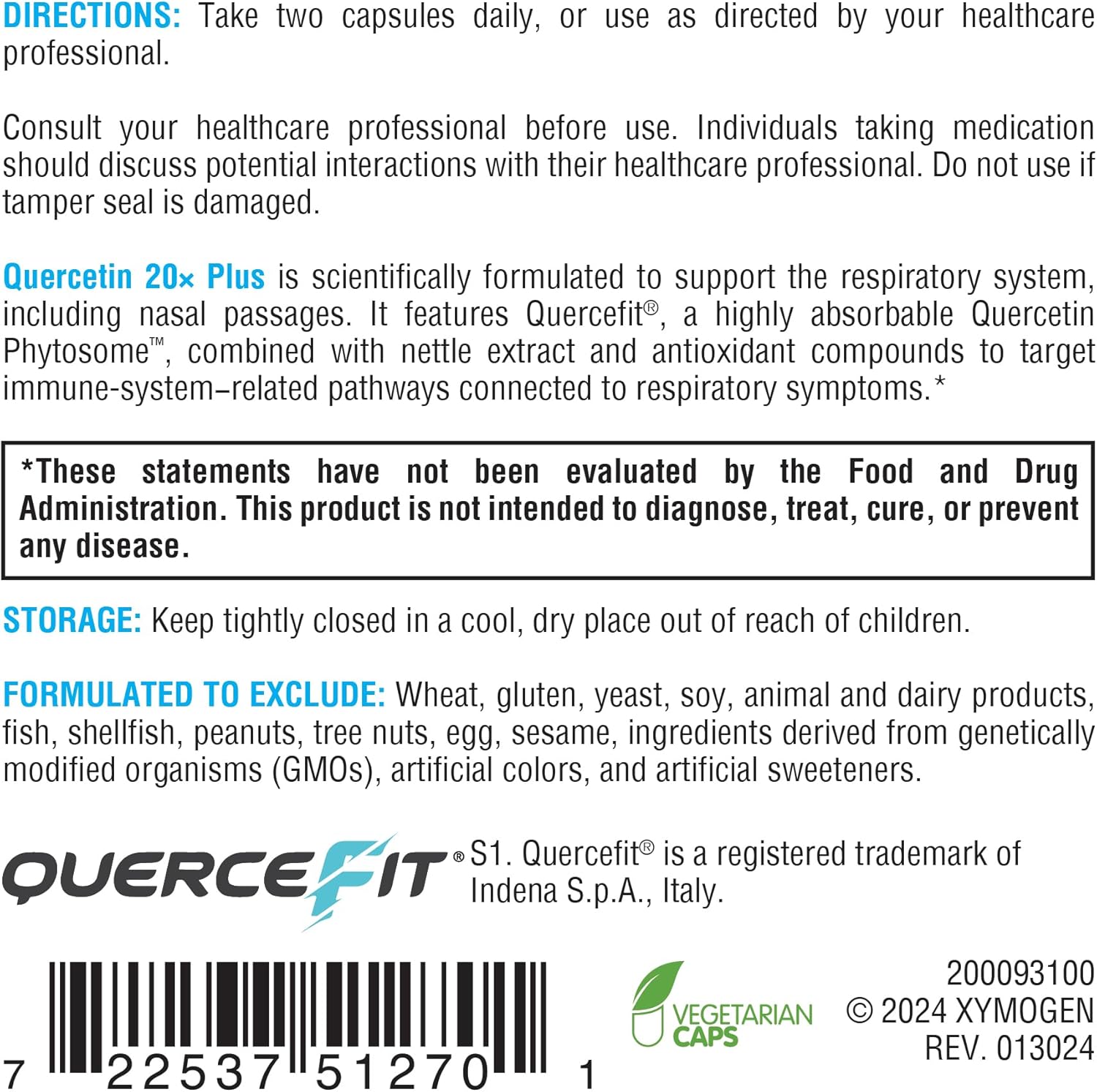 Quercetin 20× Plus 120 Capsules